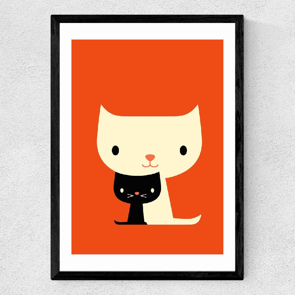 East End Prints Dicky Bird - Two Cats