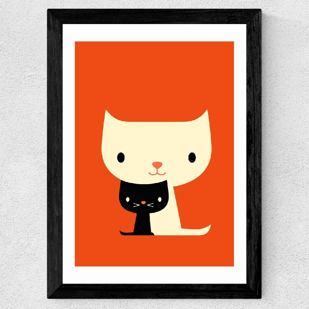 East End Prints Dicky Bird - Two Cats