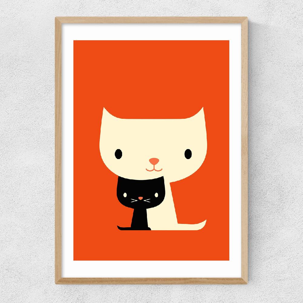 East End Prints Dicky Bird - Two Cats