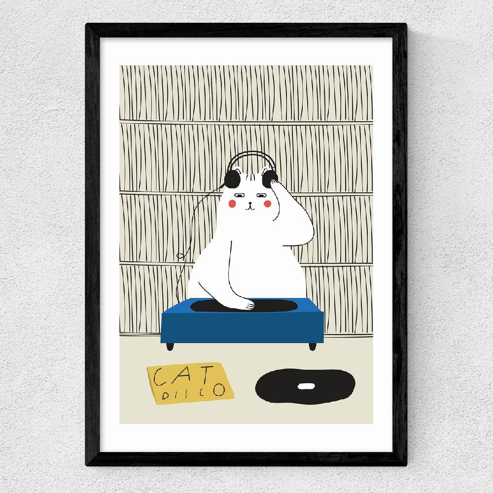 East End Prints Disco Cat
