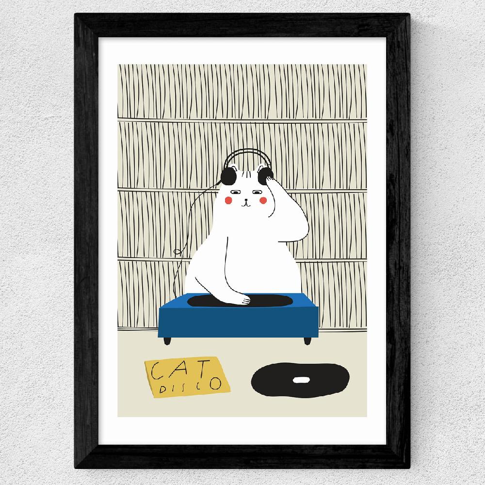 East End Prints Disco Cat
