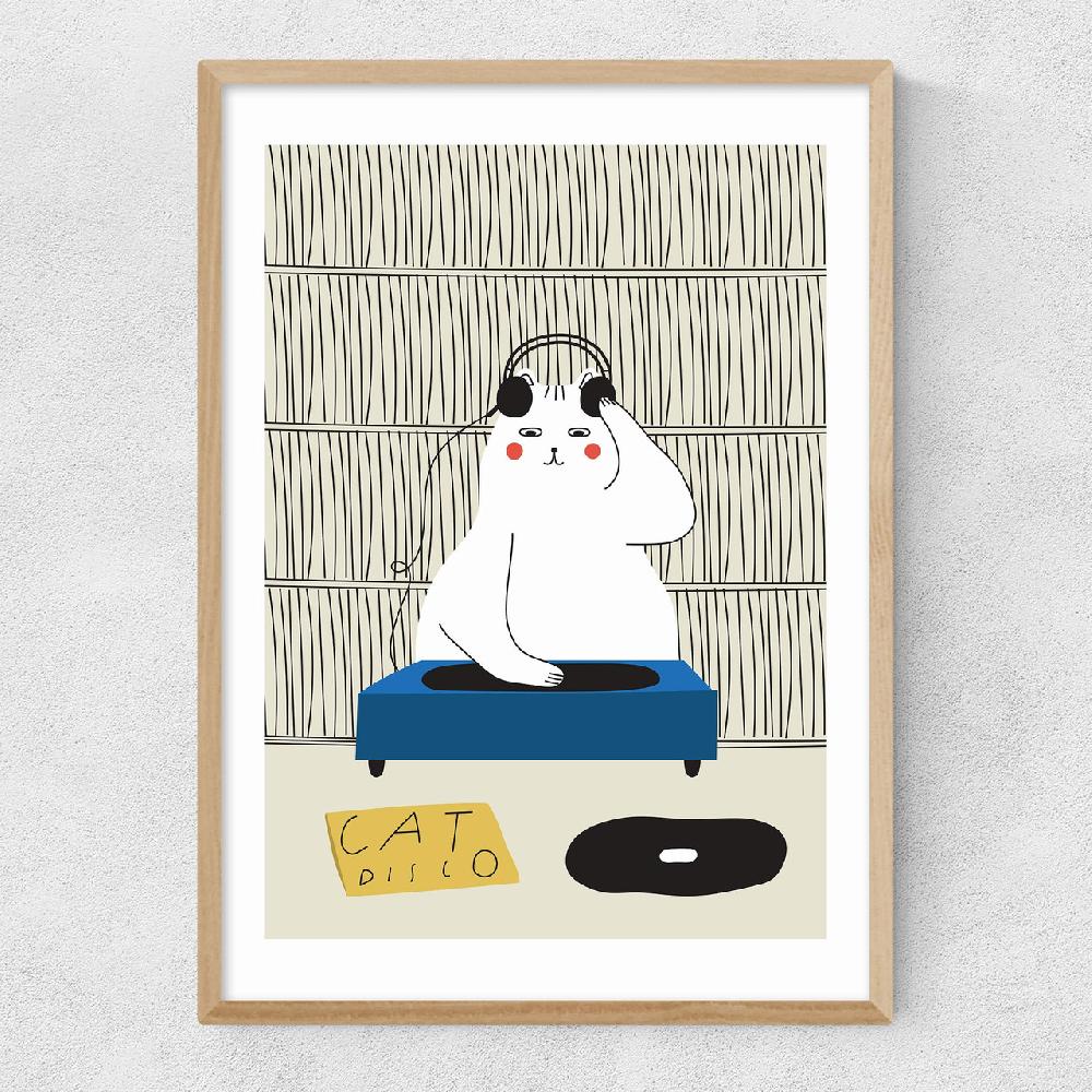 East End Prints Disco Cat