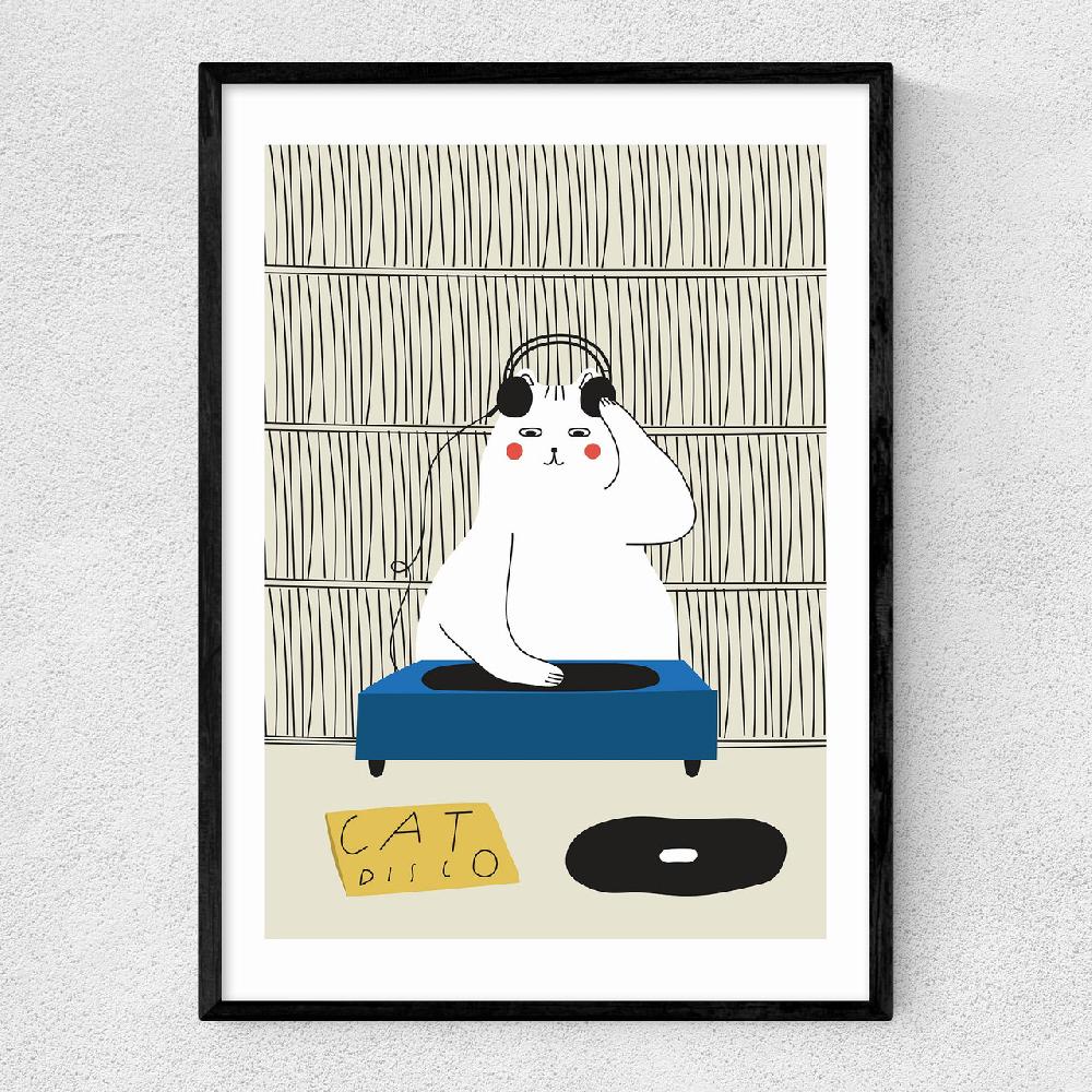 east end prints Disco Cat