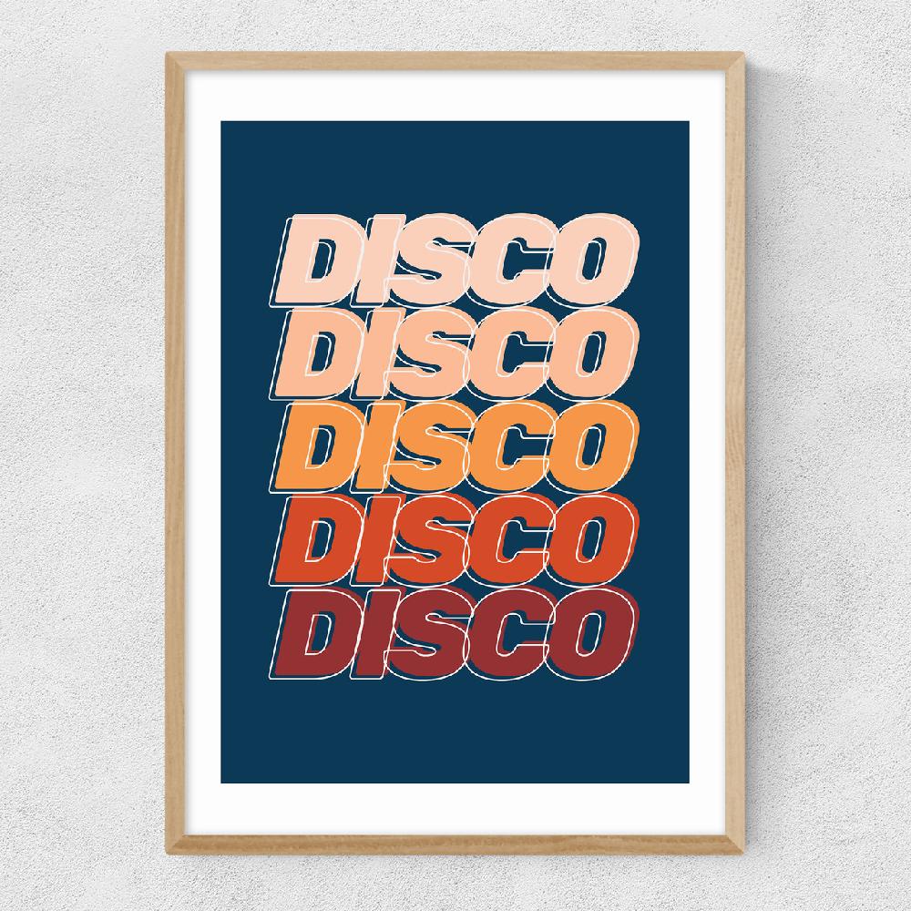 East End Prints Disco Disco Blue