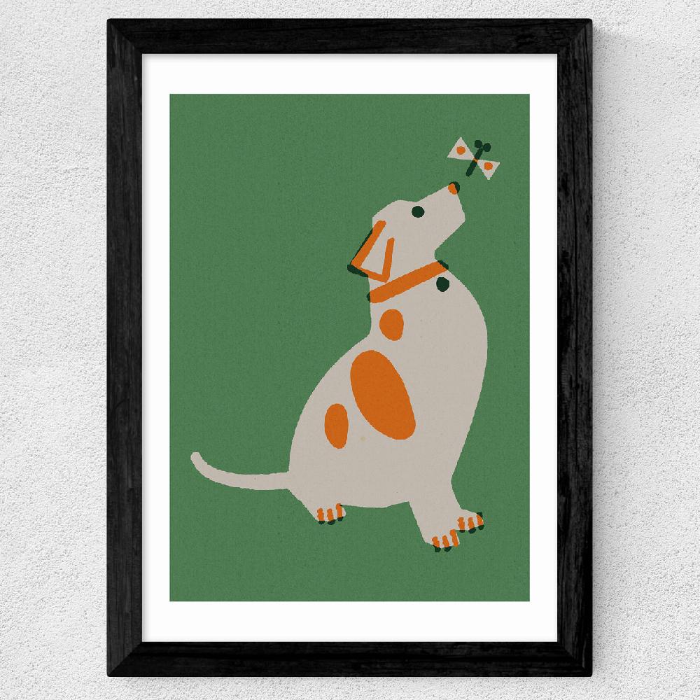 East End Prints Dog And Butterfly