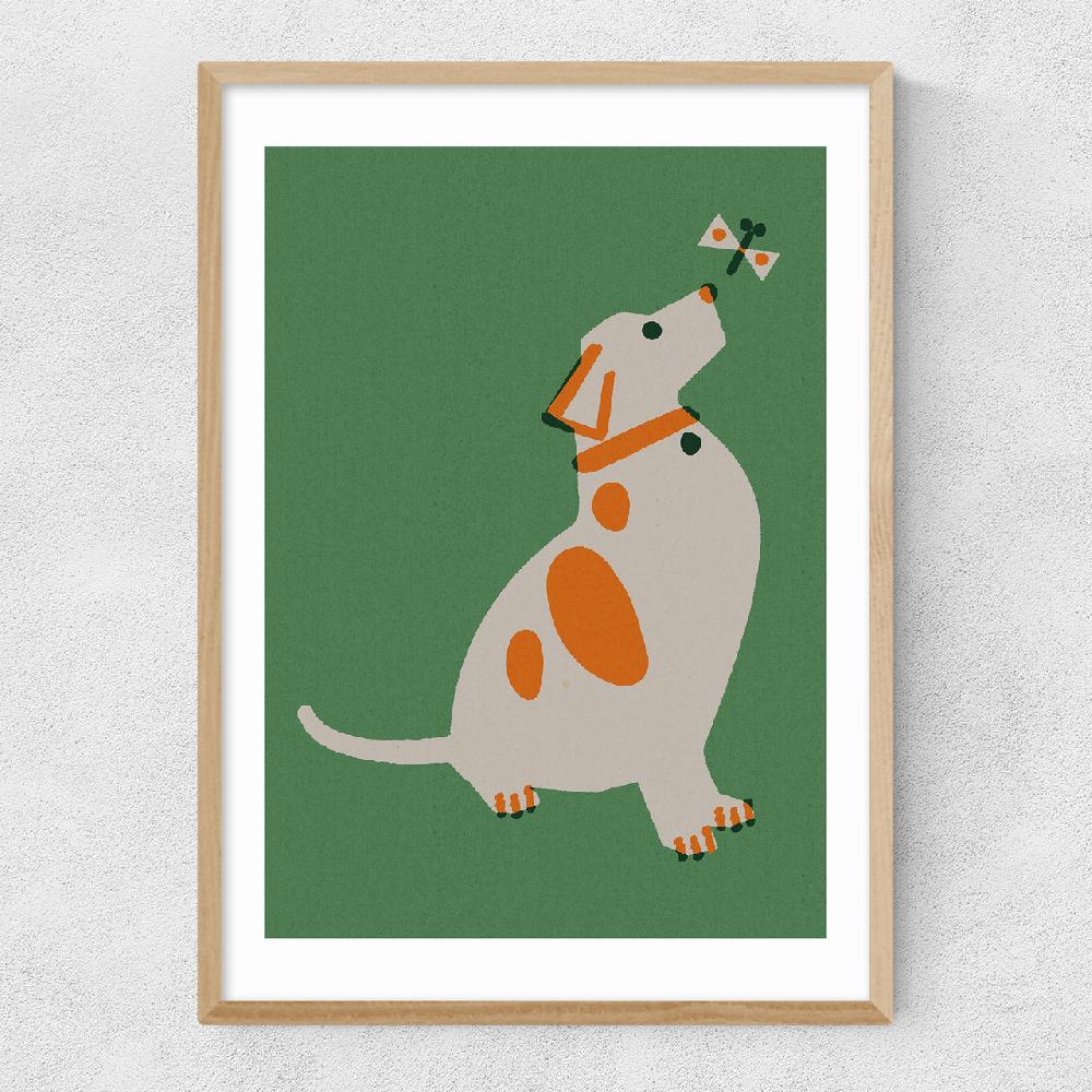 East End Prints Dog And Butterfly