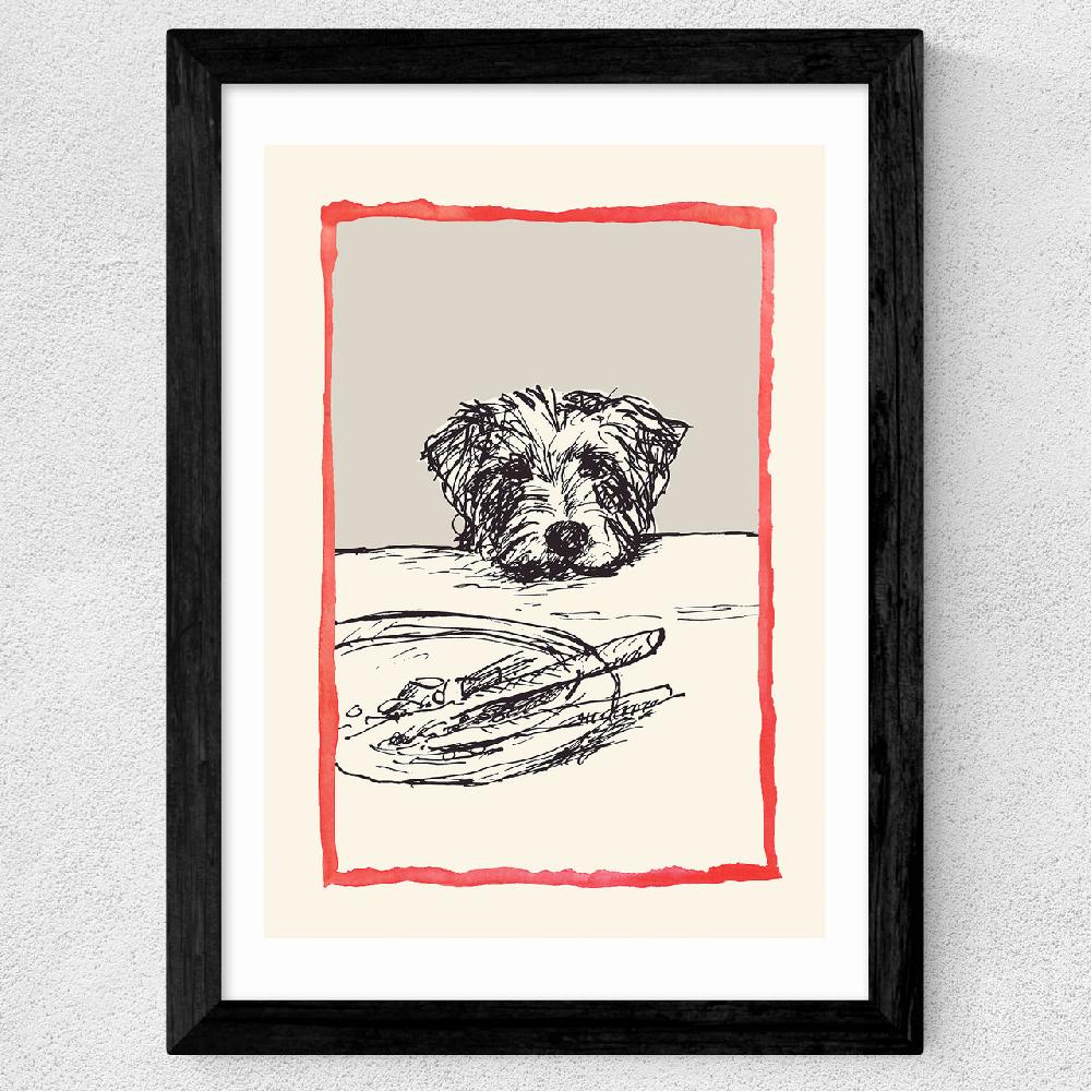 East End Prints Dog With Plate