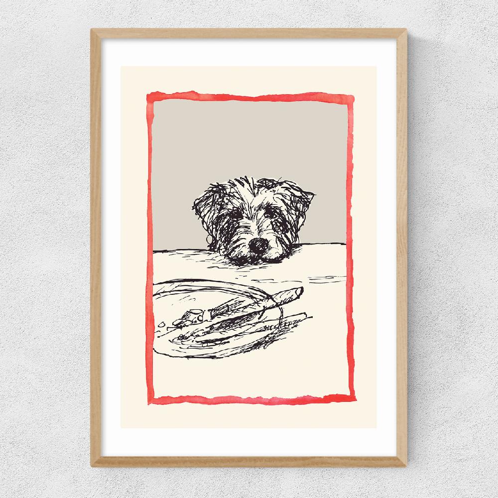 East End Prints Dog With Plate