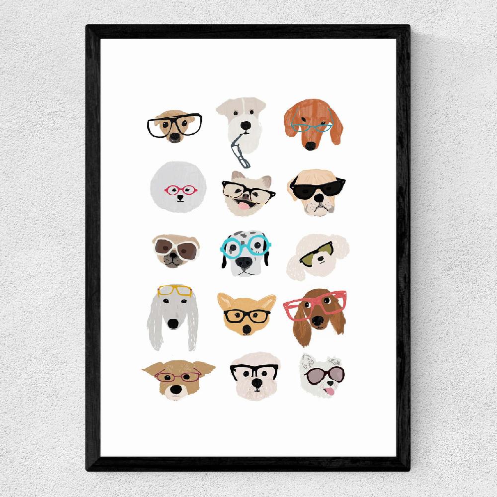 East End Prints Dogs In Glasses