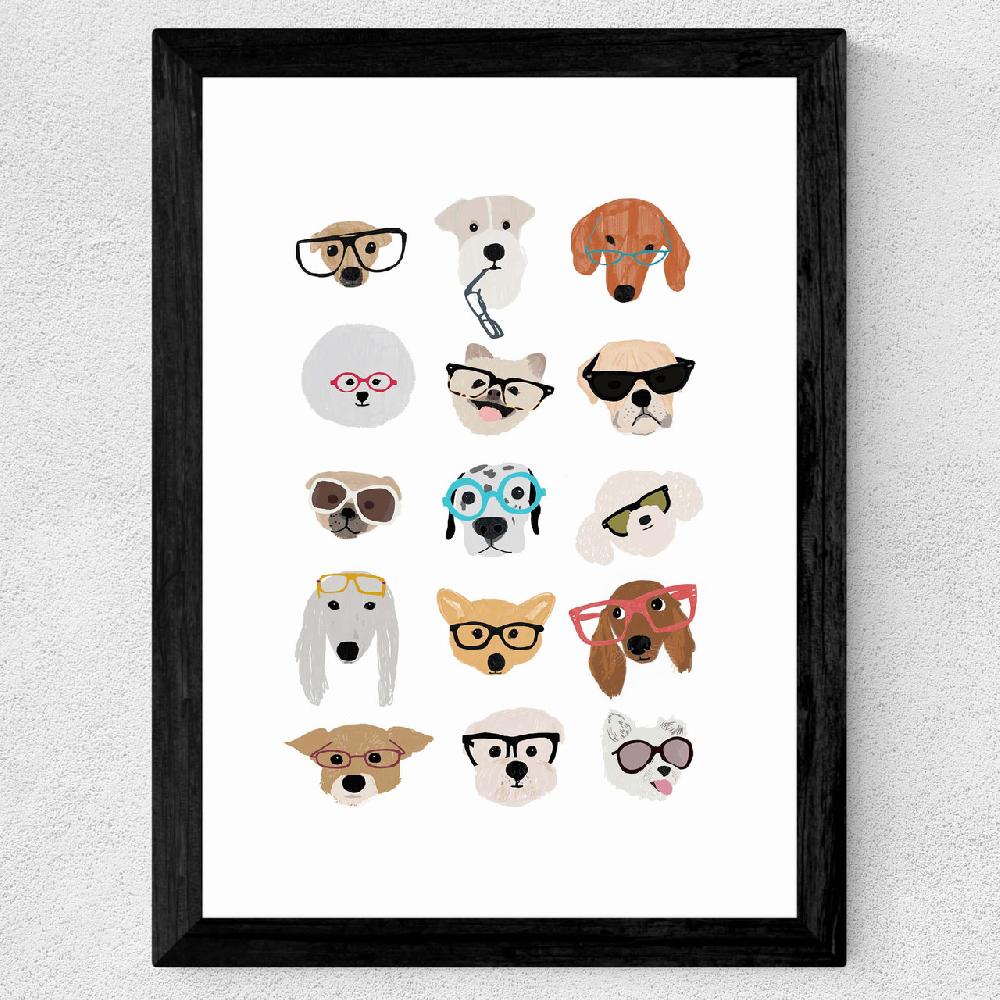 East End Prints Dogs In Glasses