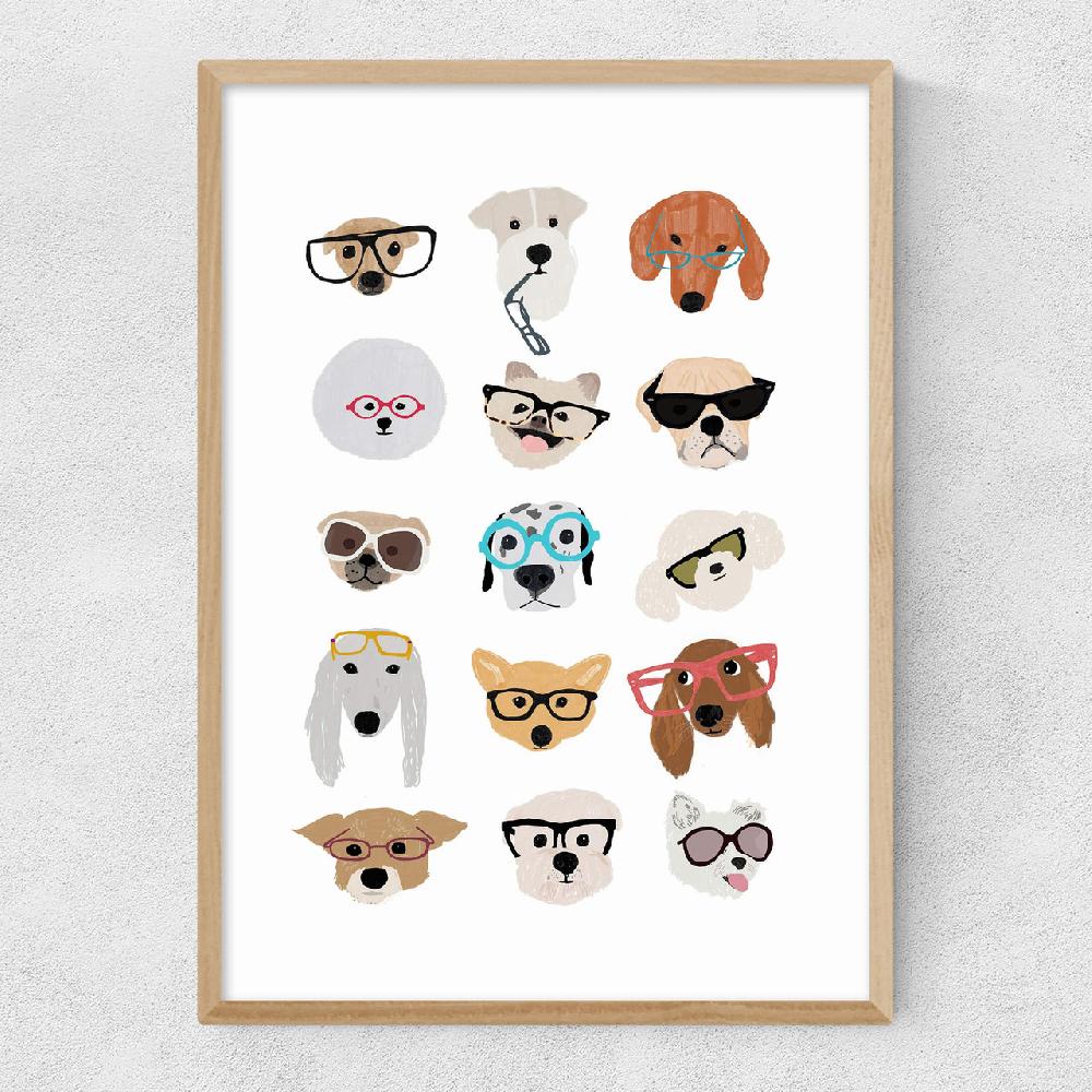 East End Prints Dogs In Glasses