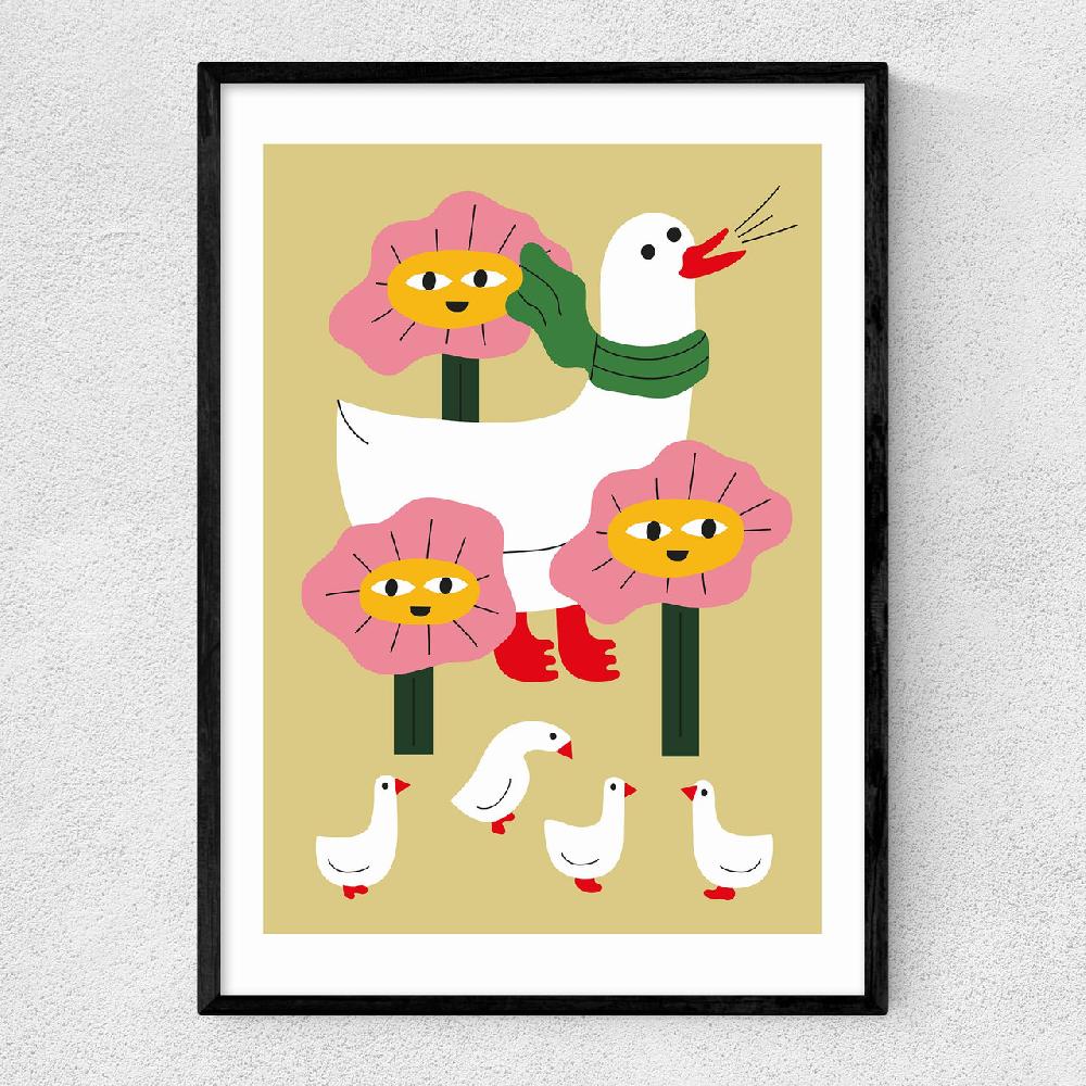 east end prints Duck Family Mother