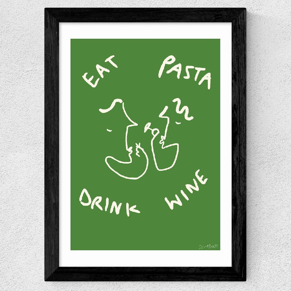 East End Prints Eat Pasta Drink Wine