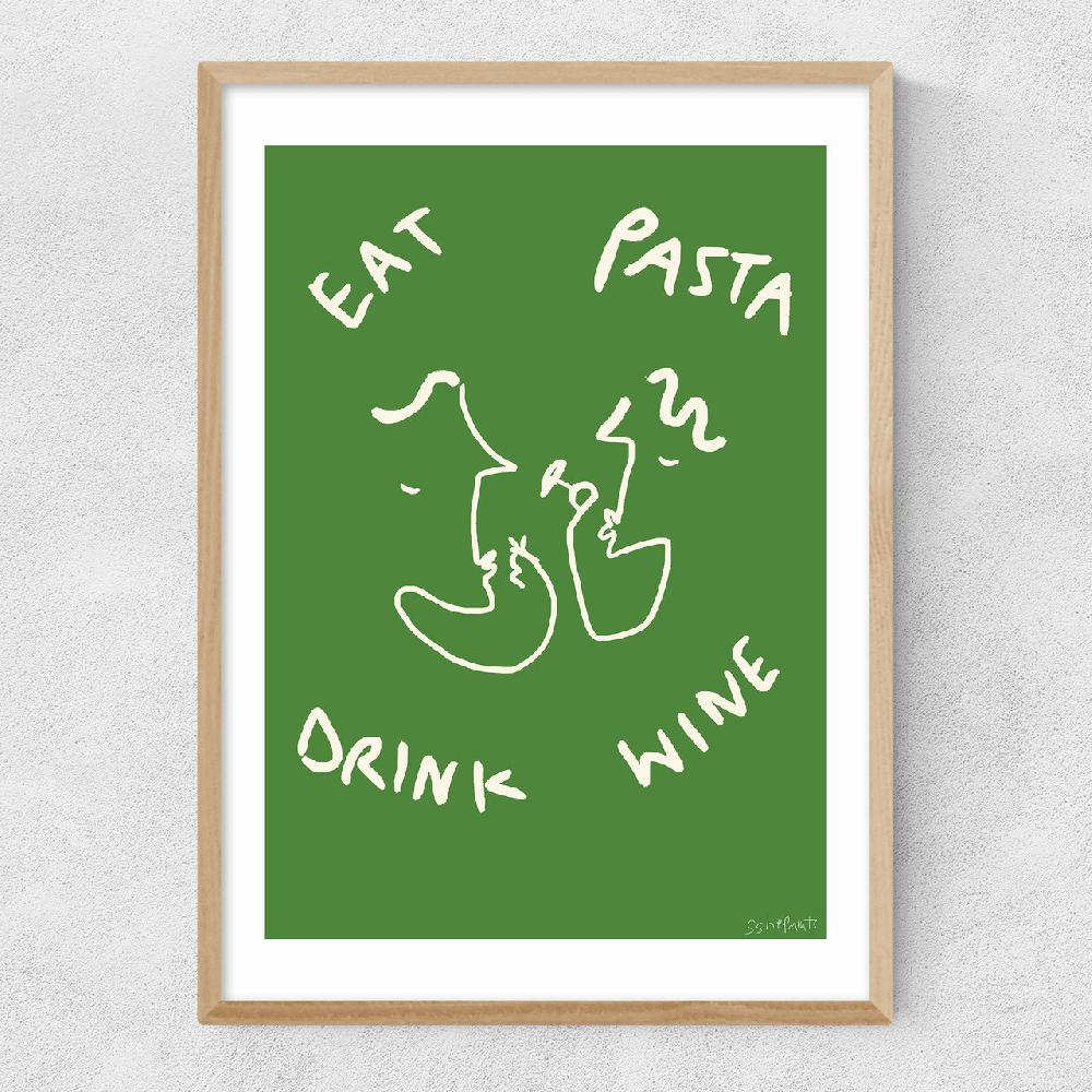 East End Prints Eat Pasta Drink Wine