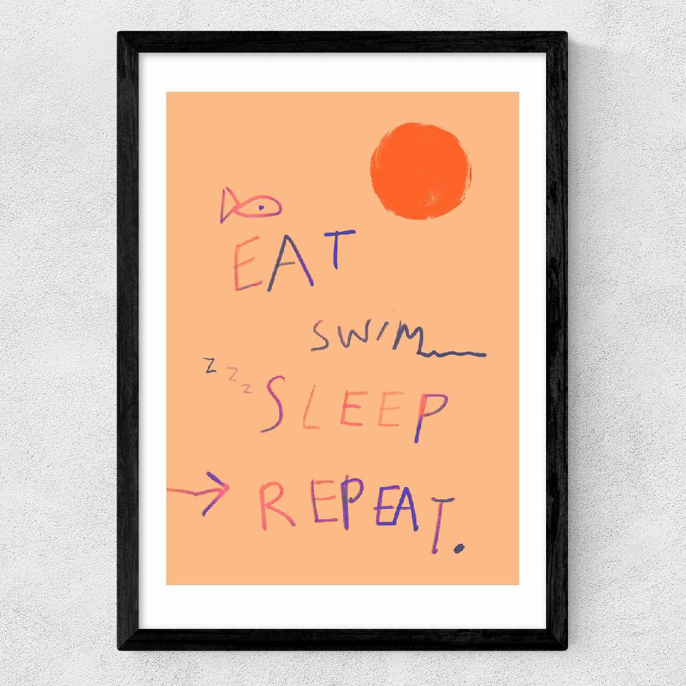 East End Prints Eat Swim Sleep Repeat