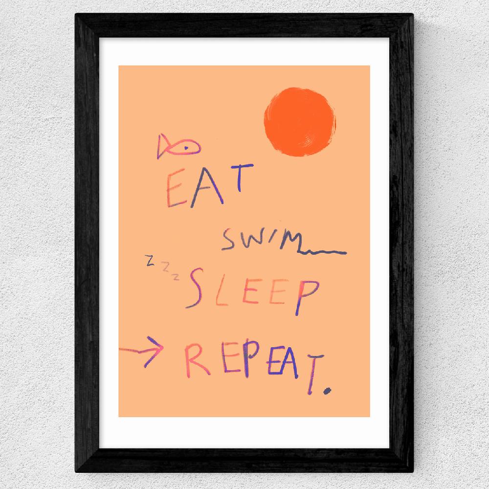 East End Prints Eat Swim Sleep Repeat