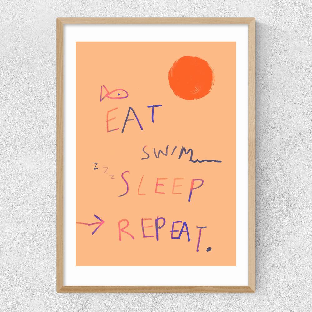 East End Prints Eat Swim Sleep Repeat
