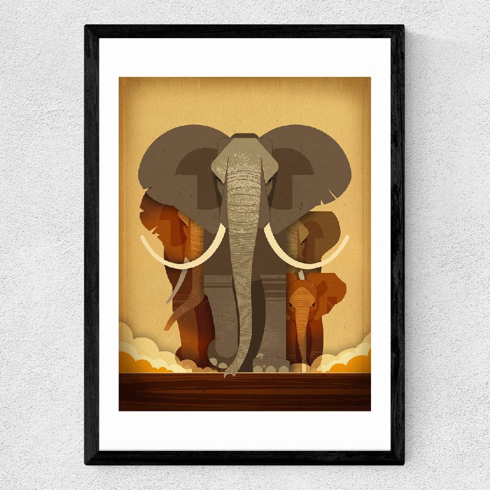 East End Prints Elephant Stampede