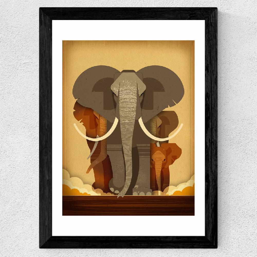 East End Prints Elephant Stampede