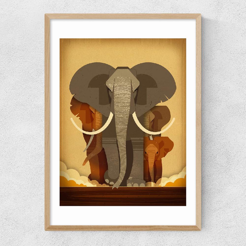 East End Prints Elephant Stampede