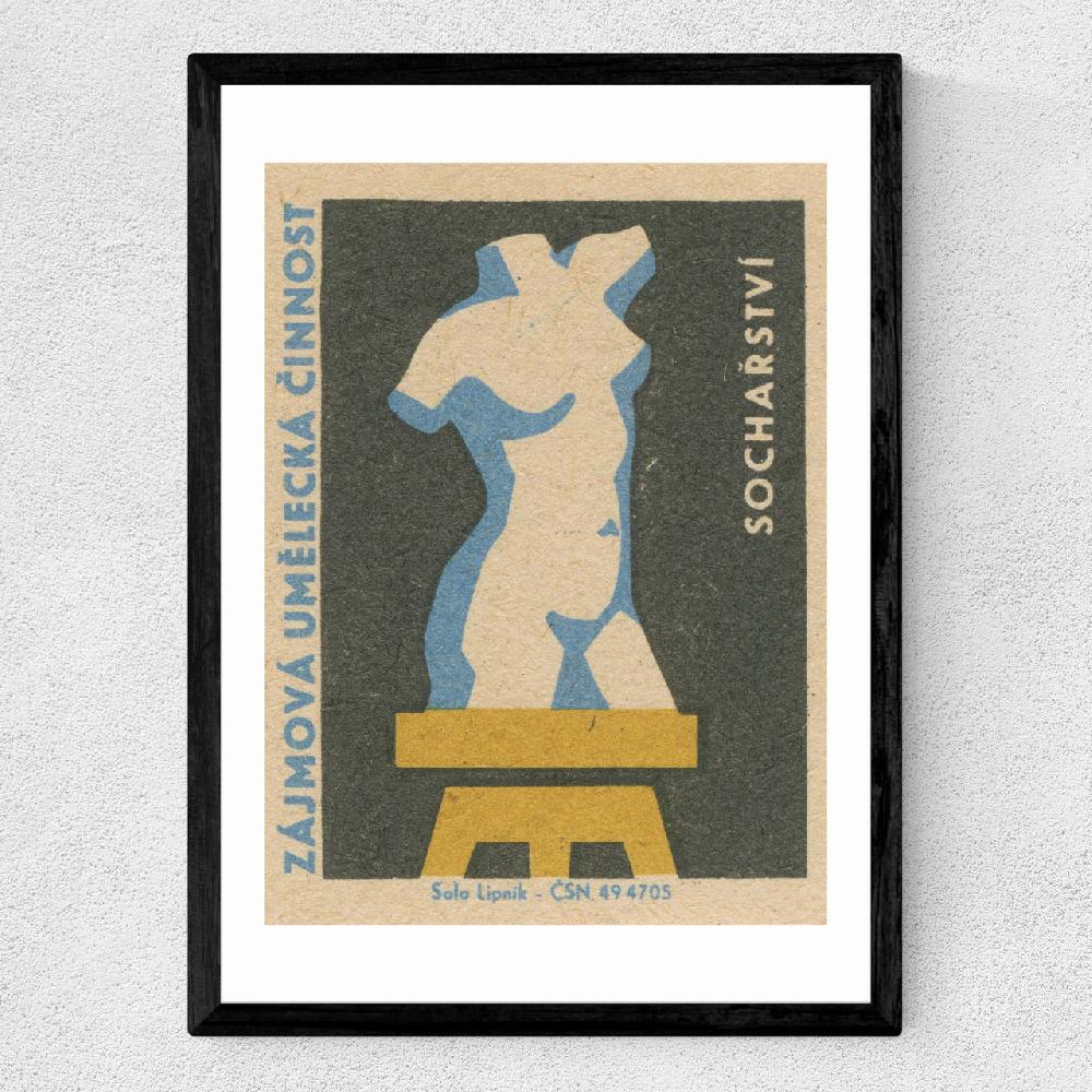 East End Prints Figure Matchbox Label