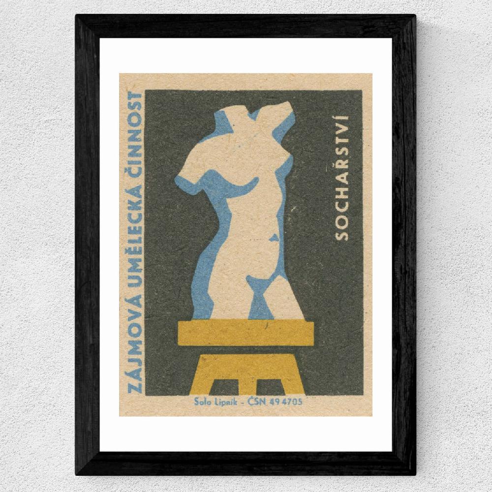 East End Prints Figure Matchbox Label