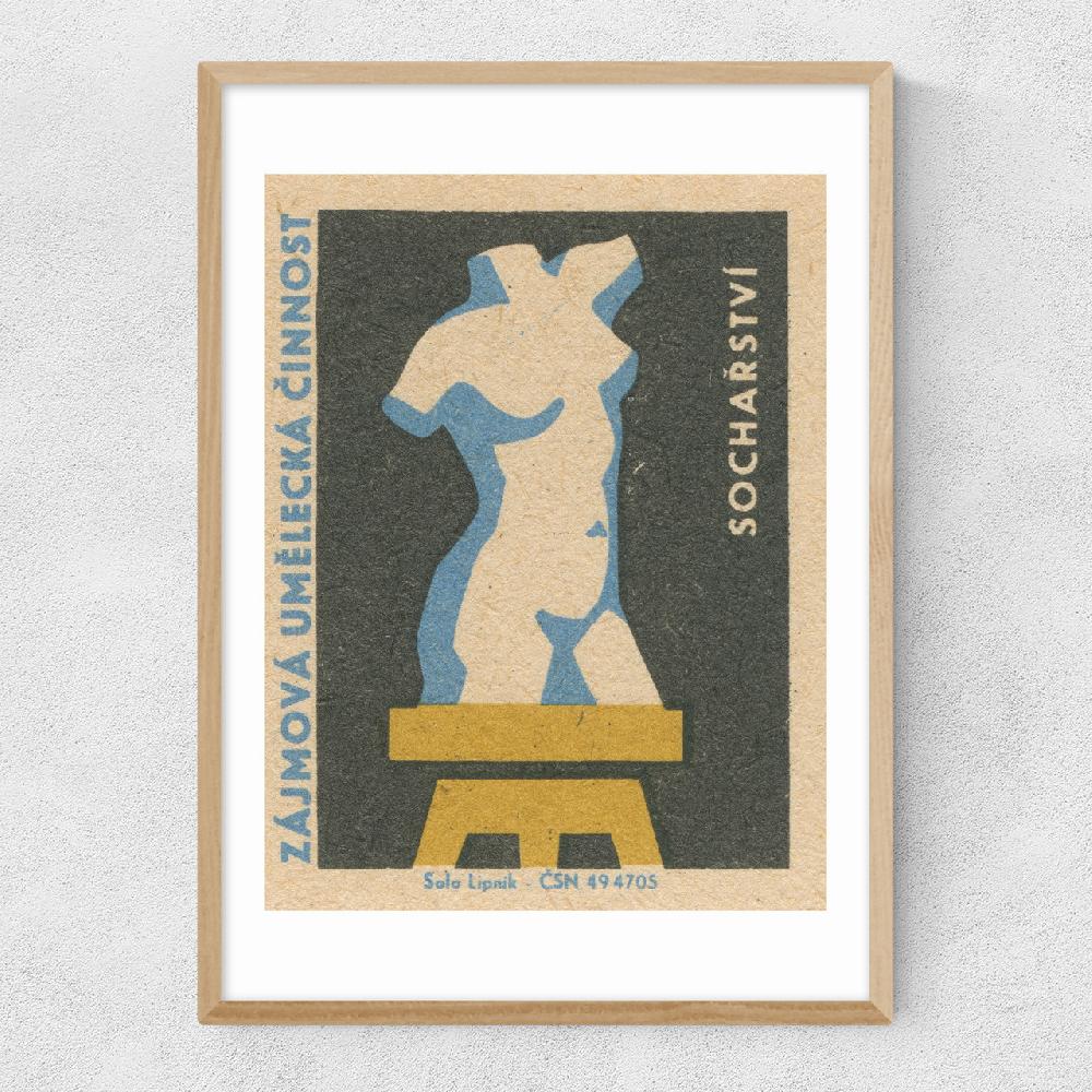 East End Prints Figure Matchbox Label