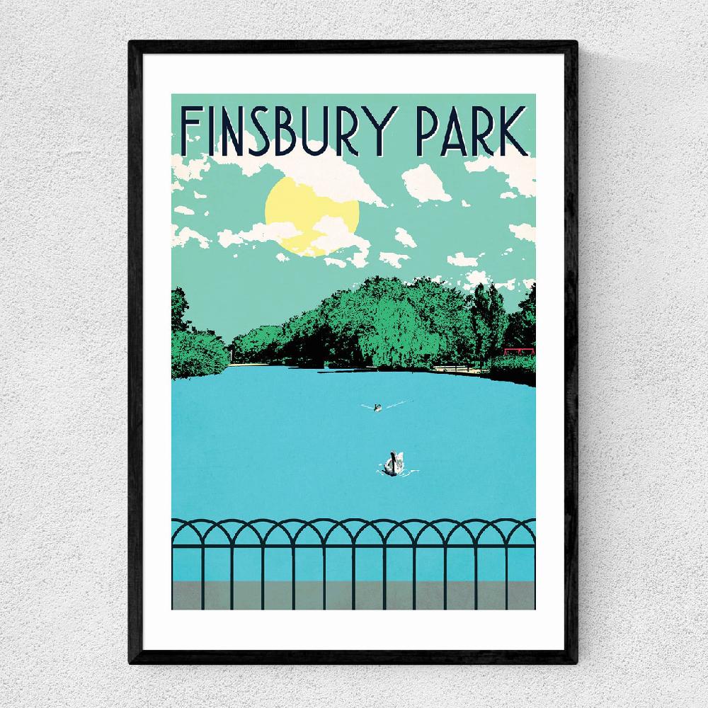 east end prints Finsbury Park Lake