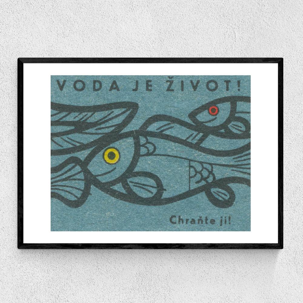 east end prints Fish Matchbox Label