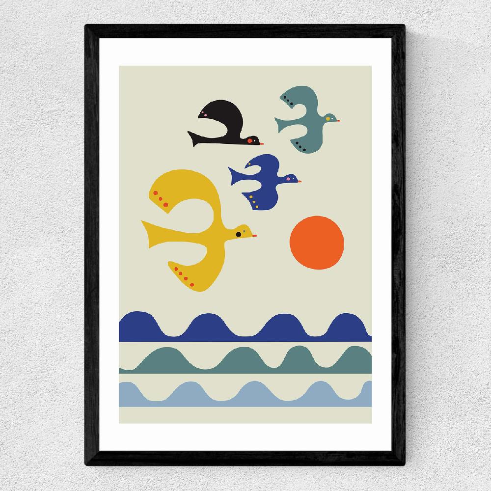 East End Prints Flock Of Birds