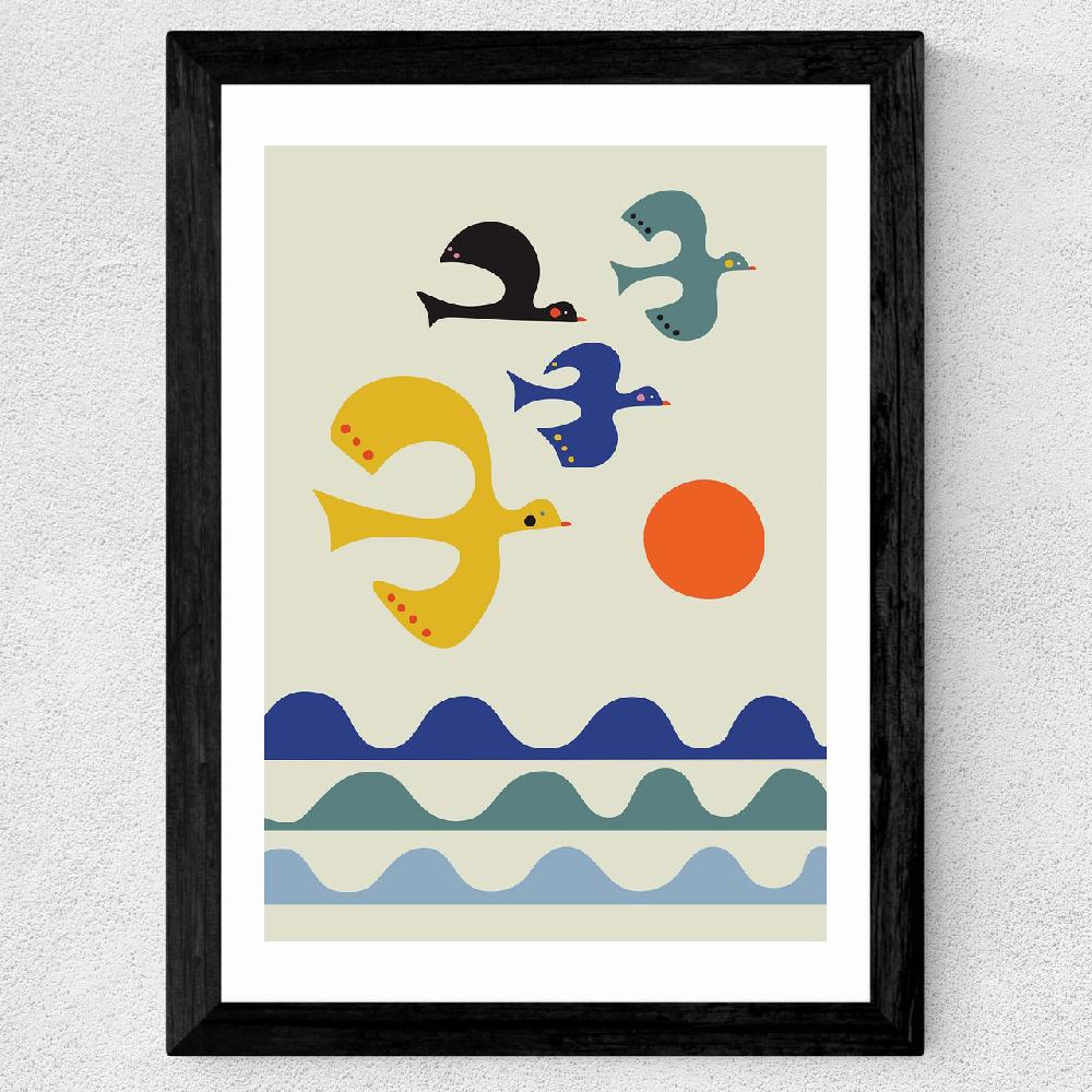 East End Prints Flock Of Birds