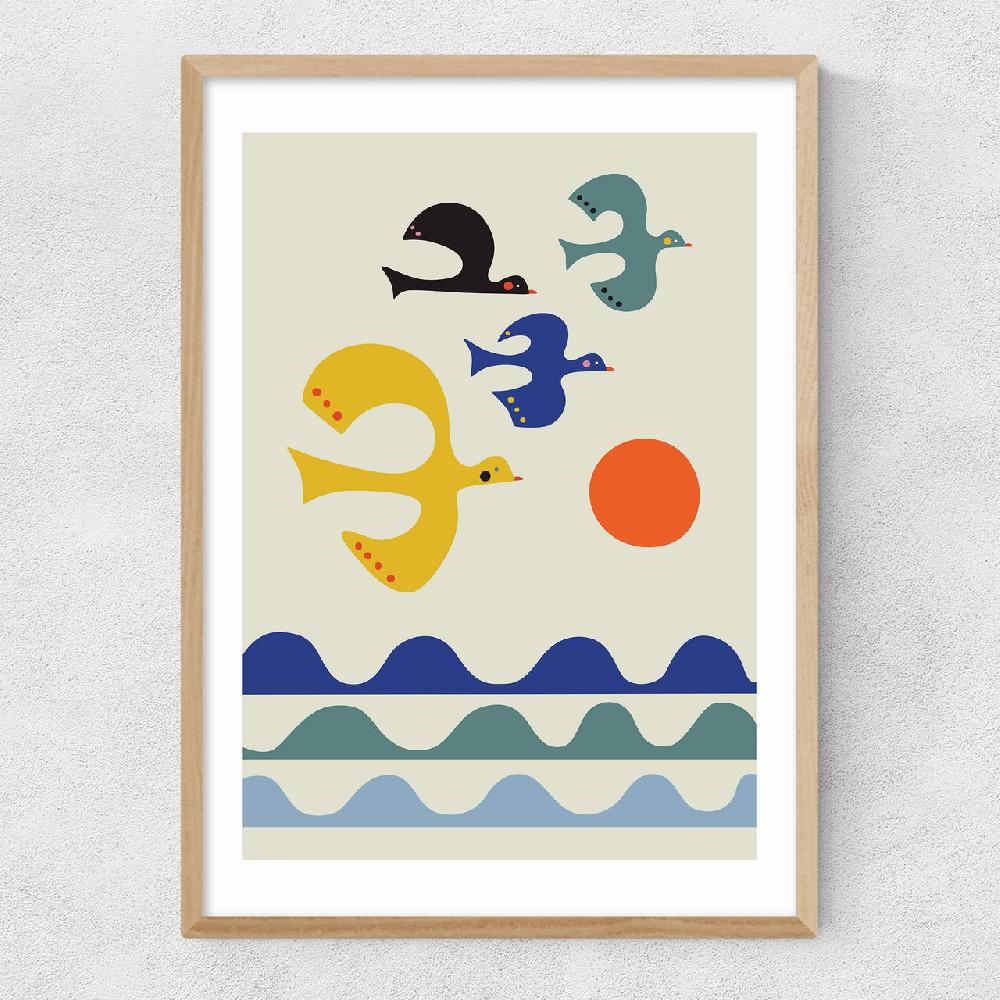 East End Prints Flock Of Birds