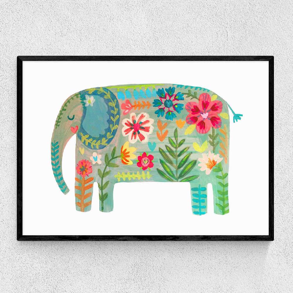 east end prints Floral Elephant