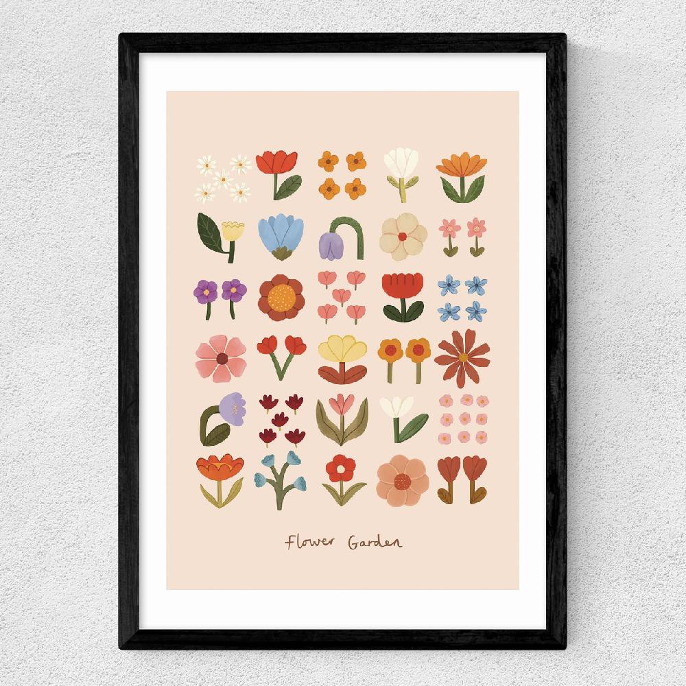 East End Prints Flower Garden Soft Pink