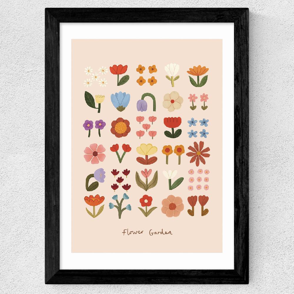 East End Prints Flower Garden Soft Pink