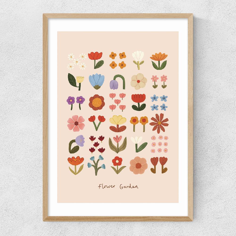 East End Prints Flower Garden Soft Pink