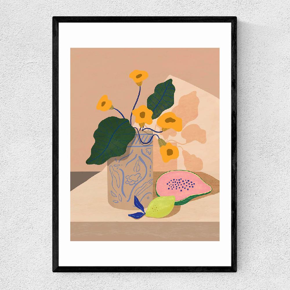 east end prints Flowers Lemon Papaya