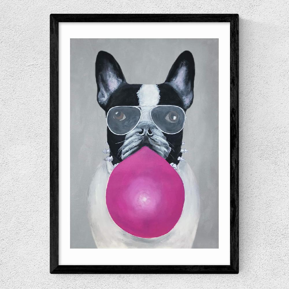 East End Prints French Bulldog With Bubblegum
