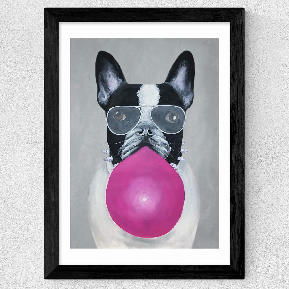 East End Prints French Bulldog With Bubblegum
