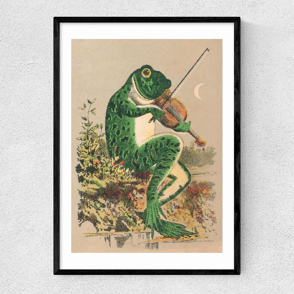 east end prints Frog Playing Violin