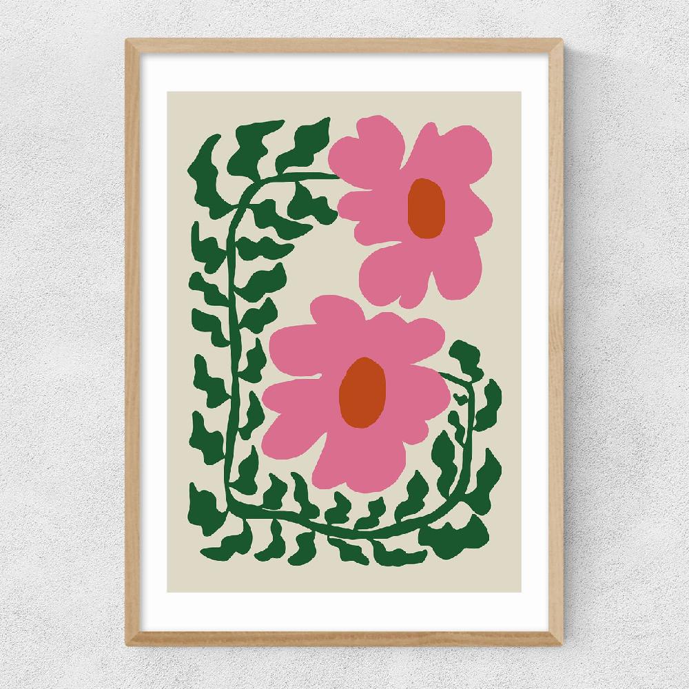East End Prints Fun Fern And Pink Poppy