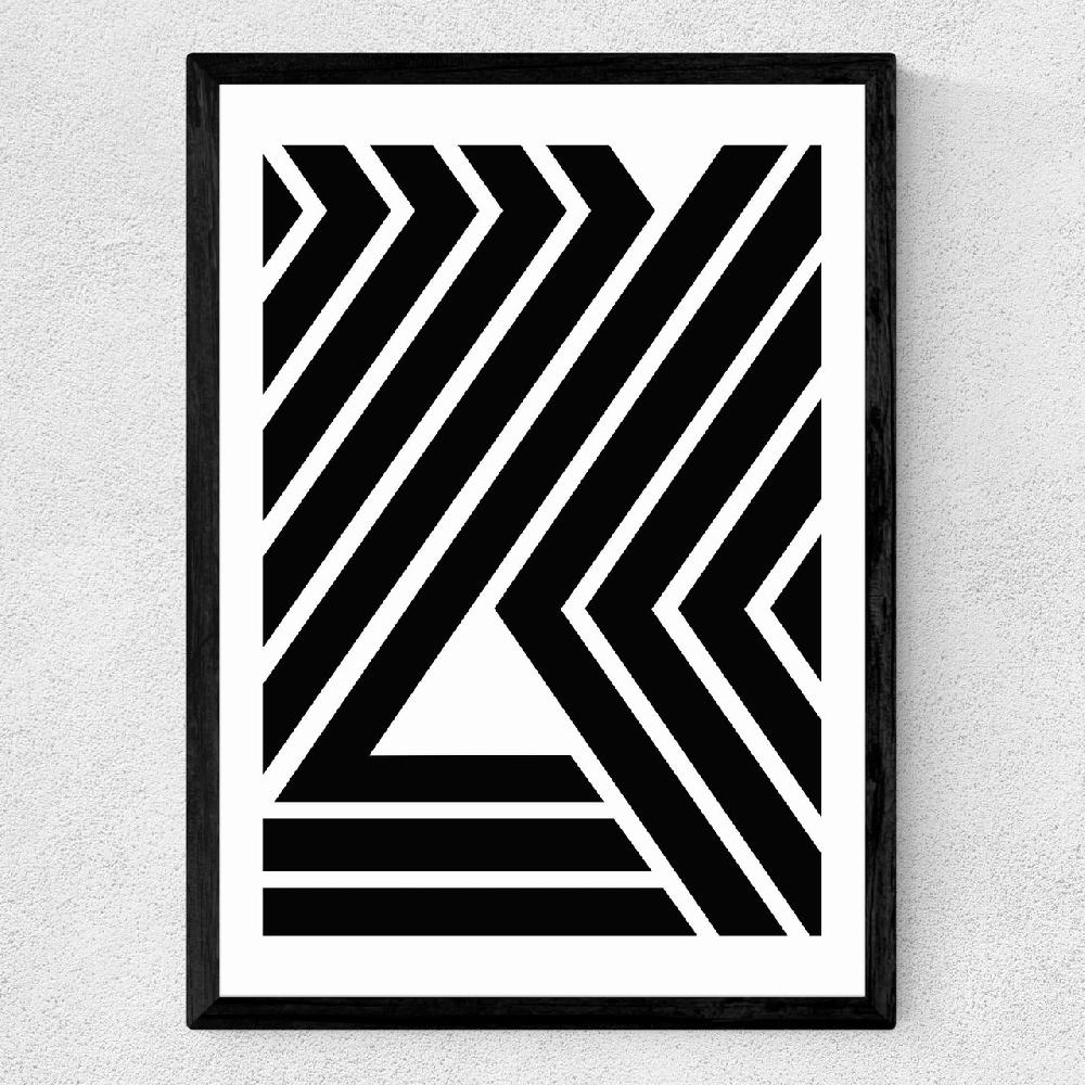 East End Prints Geometric Black Strips
