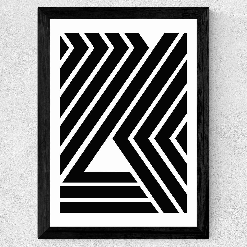 East End Prints Geometric Black Strips