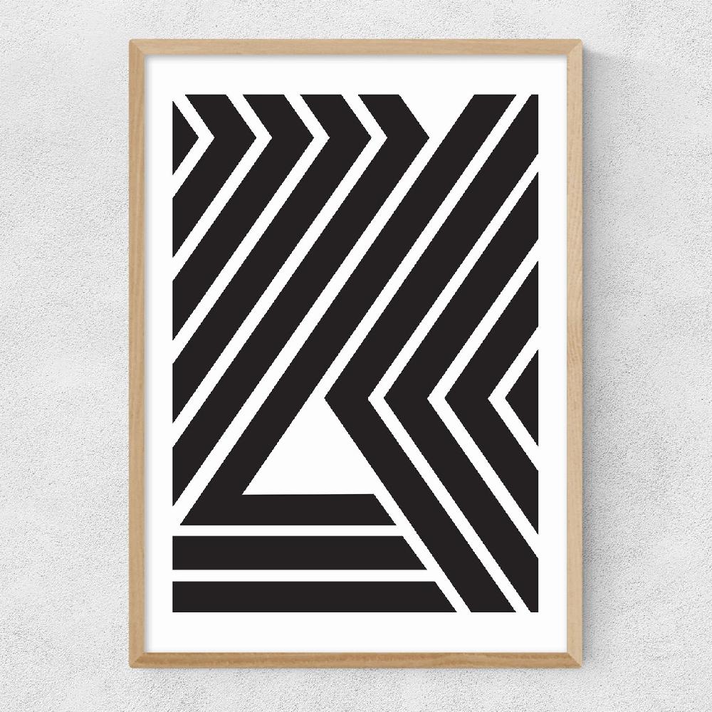 East End Prints Geometric Black Strips