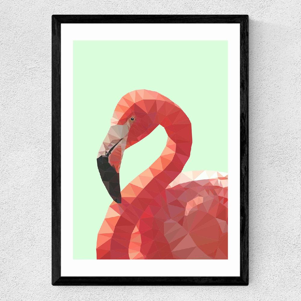 East End Prints Geometric Flamingo