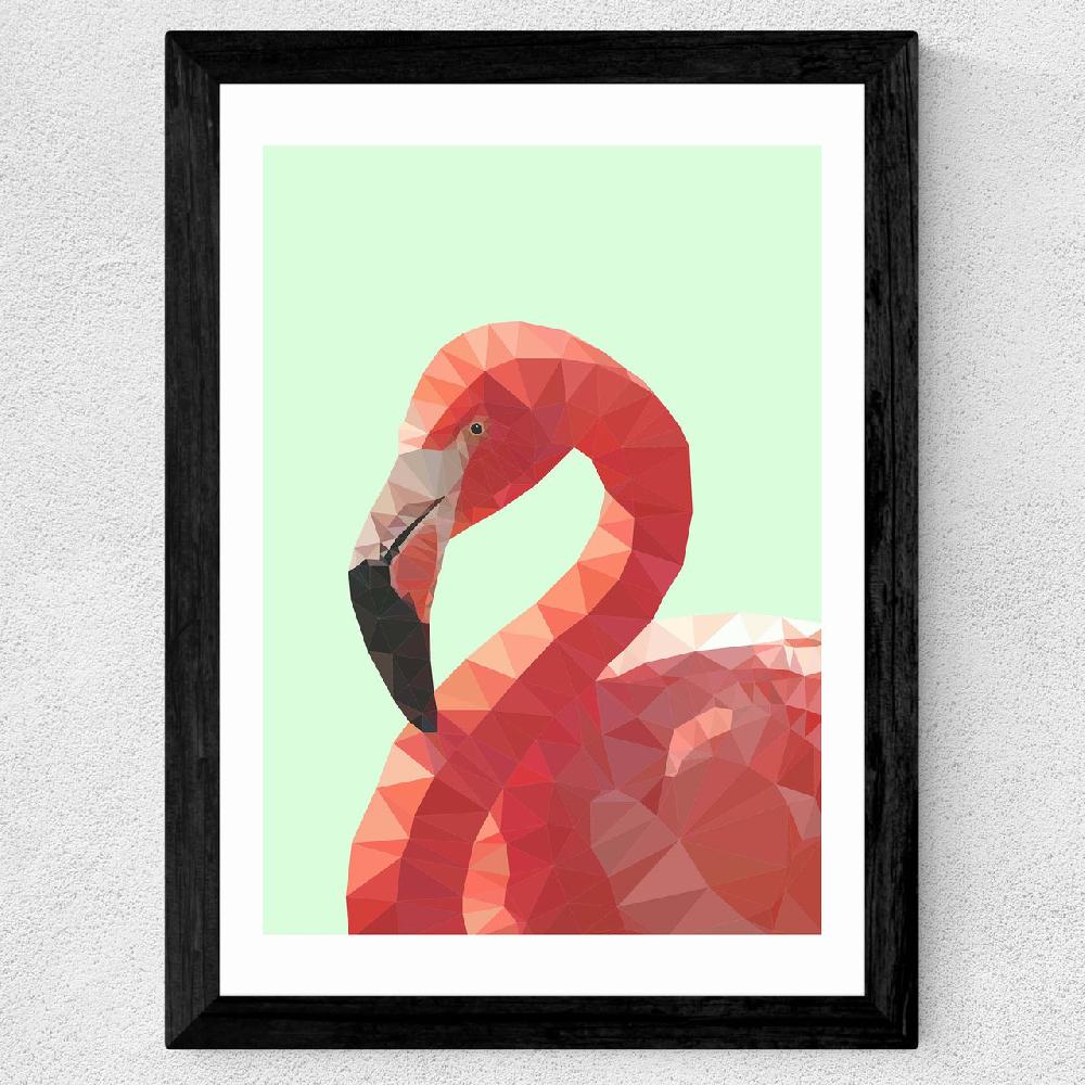 East End Prints Geometric Flamingo