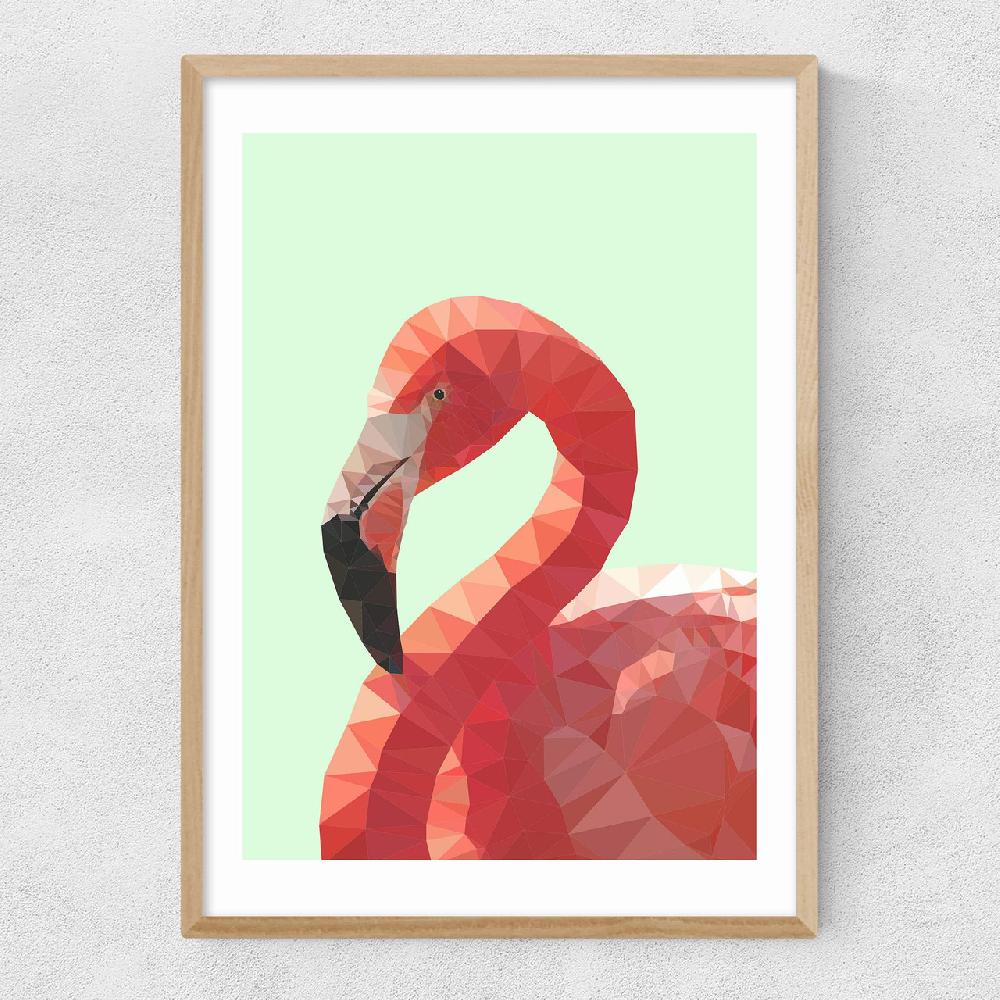 East End Prints Geometric Flamingo