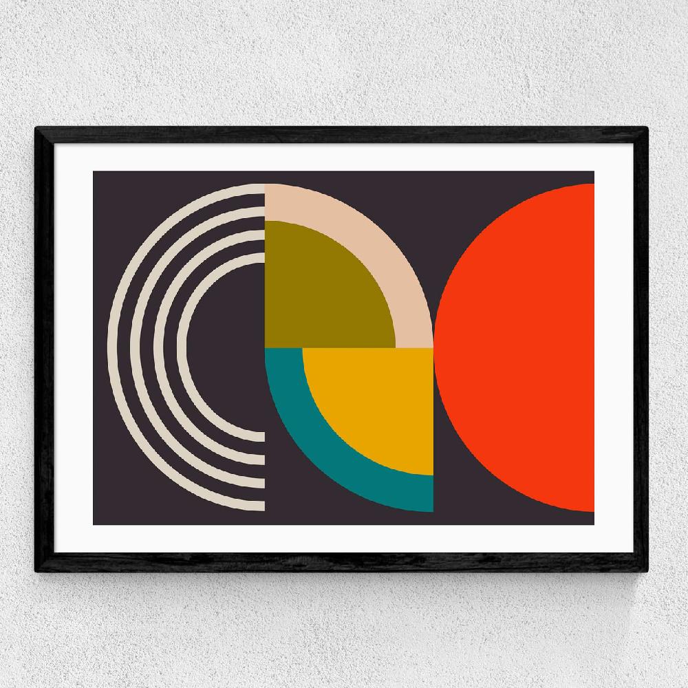 East End Prints Geometric On Black I