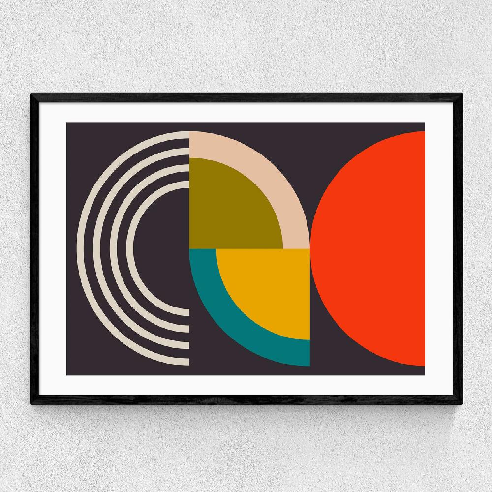 east end prints Geometric on Black I