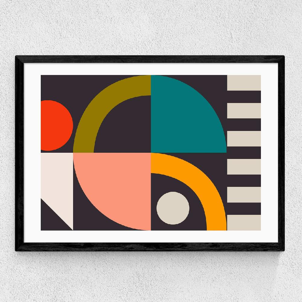 East End Prints Geometric On Black II